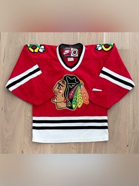 Vintage Youth Nike Chicago Blackhawks Blank Back NHL Hockey Jersey - Size Large